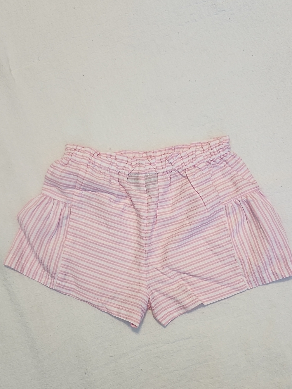 Tommy Hilfiger Girls Pink White Striped Tie Front Top & Ruffled Shorts Set NWT - Picture 9 of 10